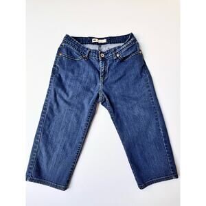 Levi's Cotton Boyfriend Capri Mid Rise Dark Wash Stretch Denim Jeans Women's 8